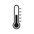 Thermometer icon. Measurement instrument. Weather thermometer black silhouette. Royalty Free Stock Photo